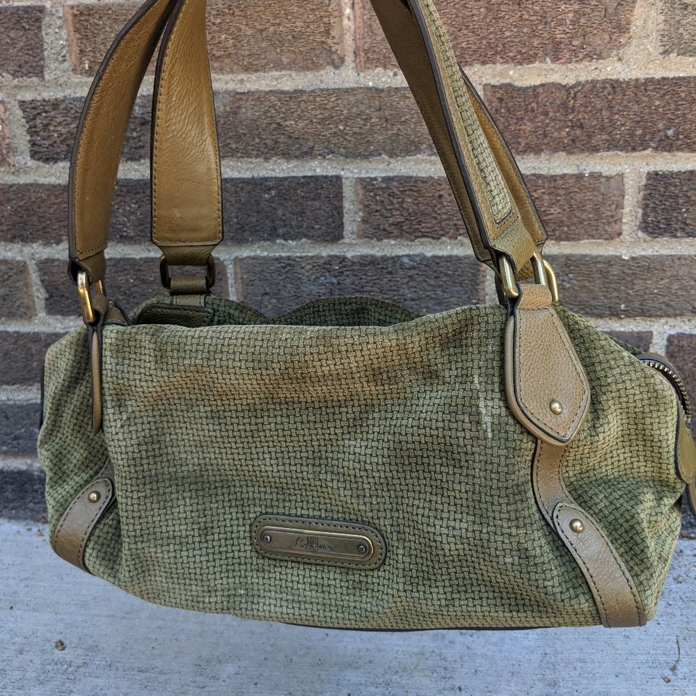 NWT Cole Haan Roll Green Tea Village Suede Bag